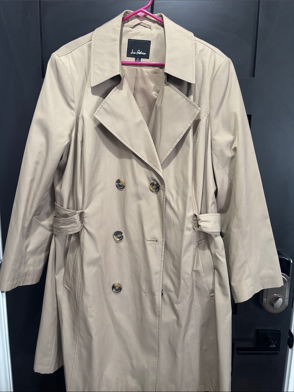 Sam Edelman Beige Double-Breasted Trench Coat